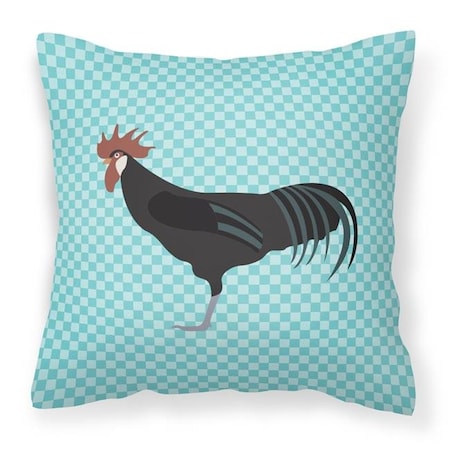 Carolines Treasures Carolines Treasures BB8015PW1818 Minorca Ctalalan Chicken Blue Check Fabric Decorative Pillow; 18 x 18 in. BB8015PW1818